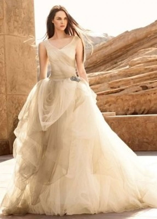 White fashion by vera wang ombre tulle wedding dress