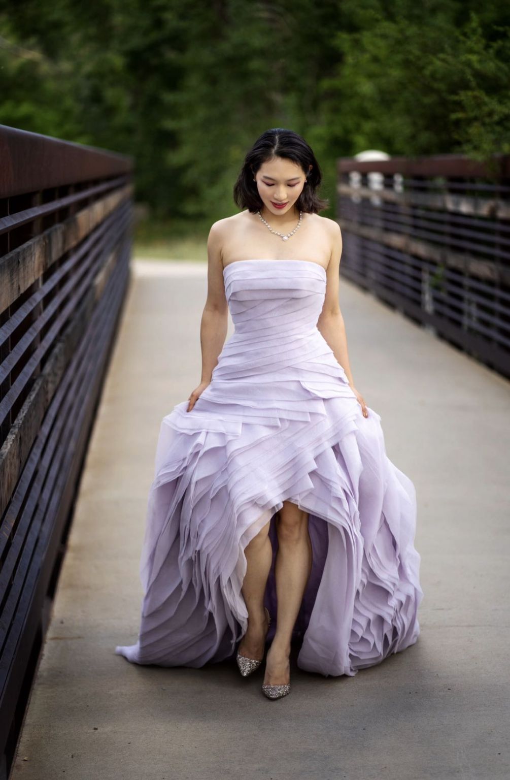 Purple vera wang dress best sale