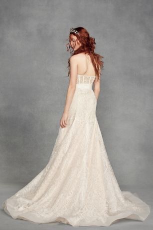 White by vera wang hotsell macrame lace wedding dress