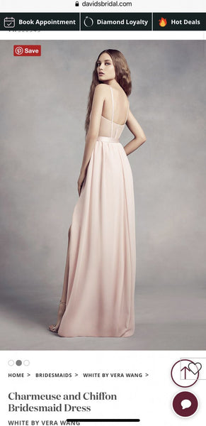 Vera wang charmeuse and chiffon clearance bridesmaid dress