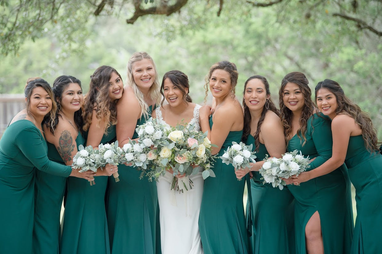 Vera wang forest 2025 green bridesmaid dress