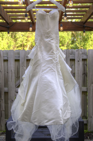 Truly zac posen clearance strapless satin wedding dress